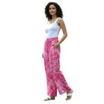 Amanda Uprichard  Pink Silk Tie-Dye Wide Leg Pants | Boho Resort Chic | Size M Photo 1