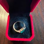 Gorgeous Gold Tone Emerald Created Ring Size 7 NWT Green Photo 2