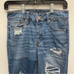 American Eagle  Tomgirl Distressed Button Fly Jeans Size 0 Photo 3