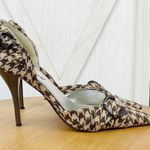 Dollhouse Houndstooth Fabric Buckle Pointed Toe Heels Tan Brown 7.5 Photo 1