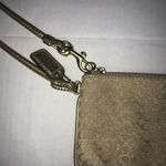 Coach Wristlet Small, Gold Fabric w/ C’s EUC Photo 2