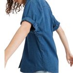 Madewell  Chronicle Denim Blue Jean Dot Shirt Boho Embroidered Top ~ Women's XS Photo 2