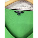 Ralph Lauren  Women's Cuffed Sleeve V Neck Shirt Top Kelly Green‎ Size XL Vintage Photo 2