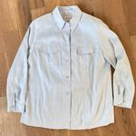 Horst Basler Baby Blue Suede Button Shirt Top Size Large Photo 0