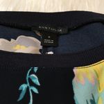 Ann Taylor | Floral Navy Blue Crewneck Blouse Photo 5