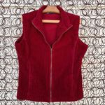 Woolrich  maroon cotton chenille zipper vest LARGE Photo 0