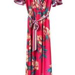 Flying Tomato maxi wrap dress L flutter sleeve maximalist vacation resort cruise Photo 0