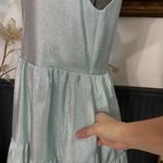 Amanda Uprichard  Connolly Ice Blue Shimmer Tiered Mini Dress - Sz S 🧡🎀 Photo 9