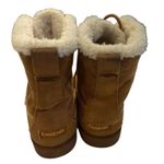 Bebe  Leyila Brown Suede & Faux Fur Lined Ankle Boots/ Lace Up, Comfort‎ EUC 10 Photo 4
