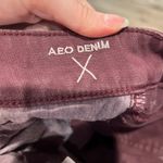 American Eagle  Burgundy Denim Shorts Photo 3