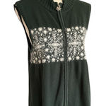 Christopher & Banks  Lambs Wool Blend Winter Zipper Snowflake Vest. Sz. L Photo 0