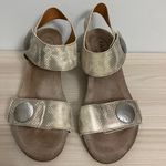 TAOS Carousel 2 women’s metallic snake print leather wedge sandals. Size 10 Photo 1