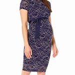Motherhood Maternity Navy  Blue Lace Dress Photo 0