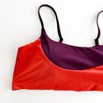 Athleta [] Orange Purple Asymmetrical Colorblock Scoop Neck Bikini Top Size XL Photo 4