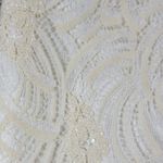 Carmen Marc Valvo Signature Lace and Beaded Skirt Womens 4 Ivory Overlay Knee Photo 1