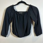 Brandy Melville John Galt Black Off The Shoulder Longsleeve Cotton Viscose Crop Top Women OS Photo 0