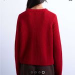 Topshop  red knit ribbed oversized cardigan sweater Photo 1