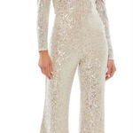 Mac Duggal 26596 SEQUINED DROP SHOULDER LONG SLEEVE JUMPSUIT Nude Gold 10 Photo 0