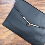 Botkier • Valentina Flap Clutch black pebbled leather envelope purse wristlet Photo 1