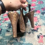 Stuart Weitzman Stuart Weizman Brown Snakeskin Peep Toe Platform Pumps Photo 5