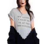 Wildfox new My Other Costume Halloween Tee T Shirt Heather Grey Oversize M Photo 14