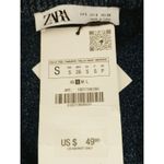 ZARA NWT Blue Acid Wash Knit Mini Dress Womens S Quarter Zip Fitted Long Sleeve Photo 9