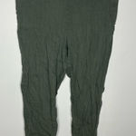 J. Jill linen Blend linen stretch cropped pull on pants‎ olive green size medium Photo 0