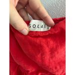 Solai Mini Dress Womens Large Cherry Red Linen Preppy Beachy‎ Coastal Resortwear Photo 2