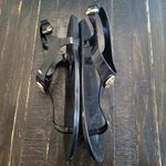 Michael Kors  Black Jelly Thong Sandals With Gold MK Emblem Women's Size 8 Photo 4