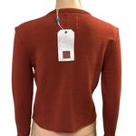 Jason Scott Red Sand Cropped Long Sleeve Sweatshirt Crew Neck Peru Womens XS Orange Photo 3