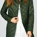 J.Jill  Longline Down Quilted Puffer Coat Jacket Green Large Photo 0