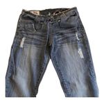 1st Kiss Stretch Distressed Blue Denim Jeans Juniors Size 5 Cotton Low Rise Photo 2