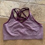 Reebok  Heathered Seamless Maroon Purple Sports Bra L Strappy Photo 1