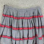Vintage Womens Woven Gingham Skirt 2XS Black Red Check Thread Detail Handmade Size XXS Photo 2