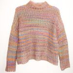 Marled Pastel Striped Turtleneck Sweater Orange Size XS Photo 4