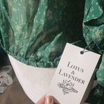 LOTUS & LAVENDER silky pleated designer green top Size XL Photo 6