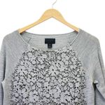 J.Crew  Collection Lady Lace Popover Heather Gray Merino Wool Sweater Size Small Photo 4