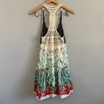 Free People  Heartland Dress Size 2 Crochet Back‎ Linen Blend Floral Photo 4