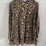 LOGO By Lori Goldstein Cheetah Leopard Contrast Top Blouse Shirt US Medium Photo 5