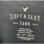 American Eagle  size XS soft & sexy line navy tank top with floral embroidery‎ Photo 3