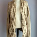 The Limited  vintage tan linen and cotton chunky cable knit open front cardigan Photo 0