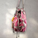 Guess Vtg Y2K  Pink Metallic Groovy G Logo Shoulder Satchel Purse Bag Charm Photo 3