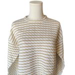 J.Crew - Beige and Cream Preppy Striped Reversible Quilted Pullover Sz M Photo 3