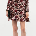 Sandro  Crystal Embellished Silk Satin Twill Lyah Mini Dress Floral XS Photo 0