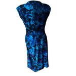 CHAPS NWT, V-Neck Sleeveless Faux Wrap Side Ruched Fitted Dress, Petite S Photo 3