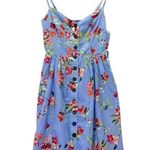 Vince Camuto NWT  Button Front Floral Sundress Cornflower Blue Pink Size 4 NEW Photo 0