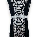 Nanette Lepore Nannette Lepore Good Karma Intarsia Knit Black Floral Sheath Dress Photo 1