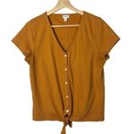 J.Crew Factory Golden Orange Tie Front Short Sleeve M Photo 1