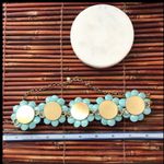 J.Crew  Blue Flower & Rhinestone Statement Necklace 21.5” Photo 5