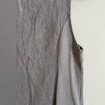 [Lina Tomei] Linen Gray Jeweled Neckline Dress Photo 7
